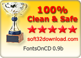 FontsOnCD 0.9b Clean & Safe award